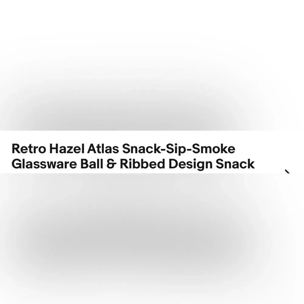 Hazel Atlas Ball & Rib Elegant Clear Glass Smoke Snack & Sip Tray 6 Oz Cup Set